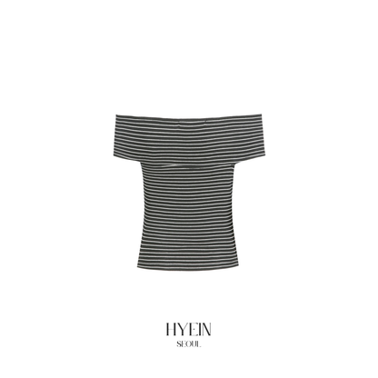 Cross over off shoulder top / grey【ILLIT ミンジュ着用】