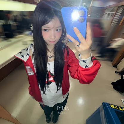 【ILLIT モカ着用】Dino driver track jacket / red