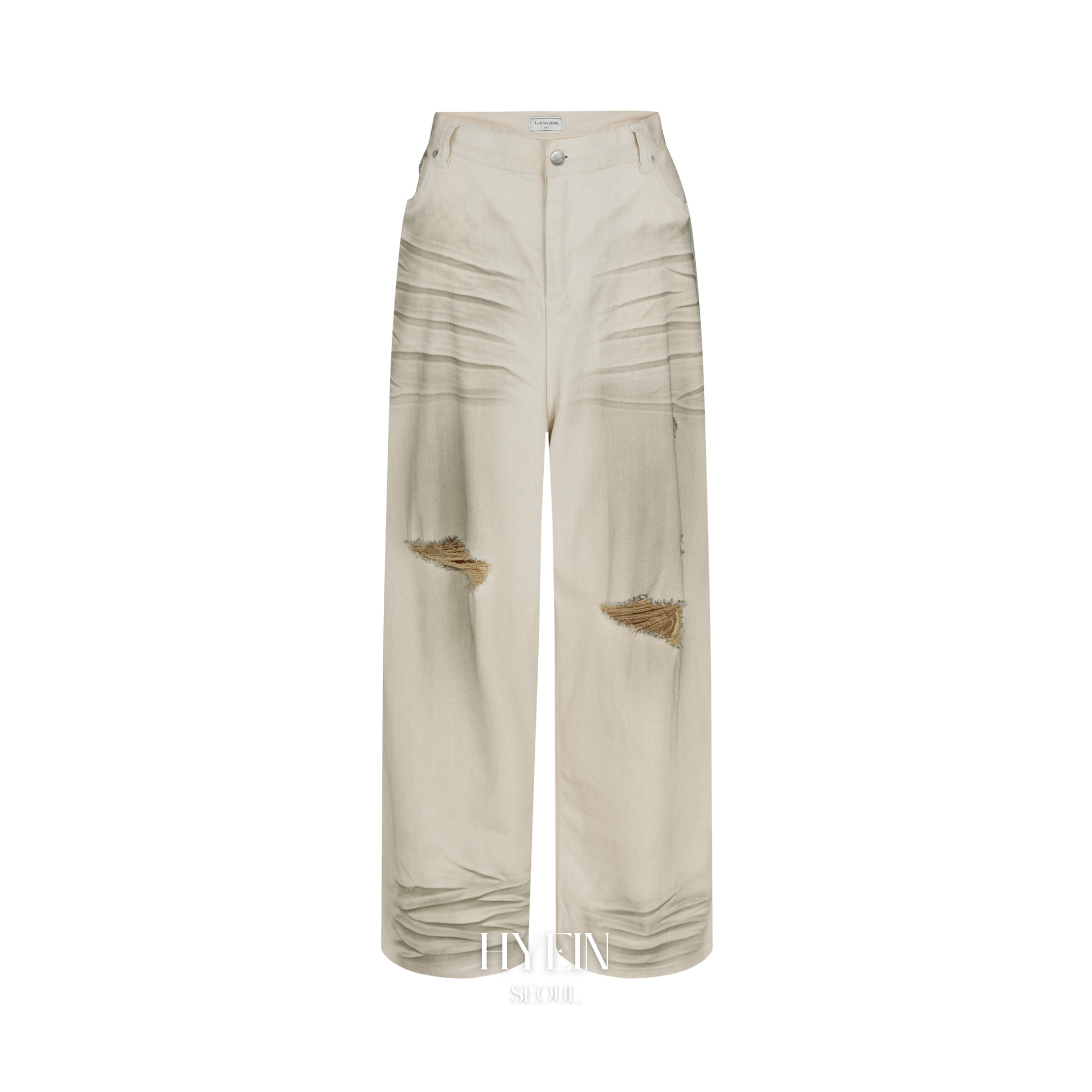 ★LANGER★ dirty cat white jeans Dirty cat white jeans – hyein