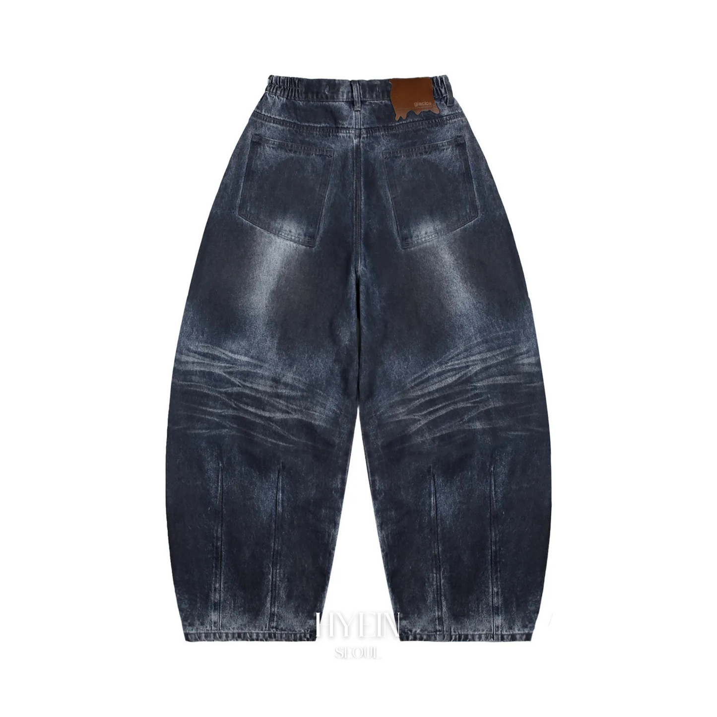 【aespa ニンニン着用】Dirty washed wide balloon denim pants
