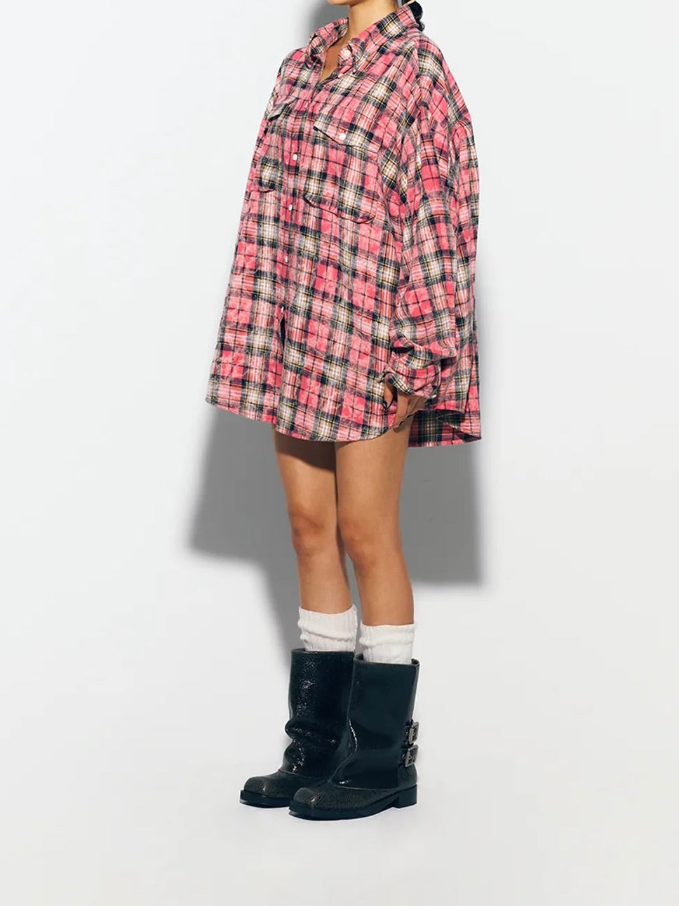 Dirtywashing overfit check shirt