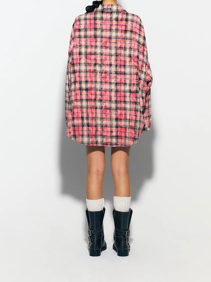 Dirtywashing overfit check shirt