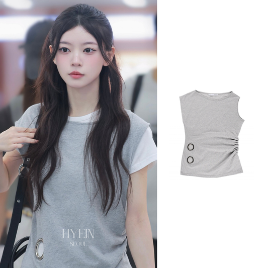 【ILLIT モカ着用】Eyelet loose sleeveless