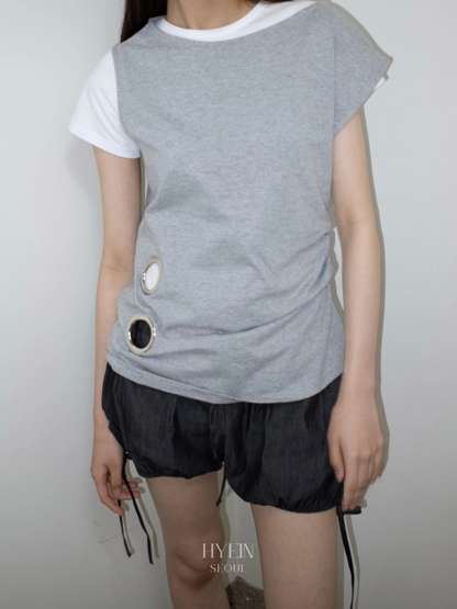 【ILLIT モカ着用】Eyelet loose sleeveless