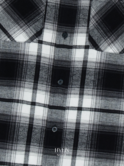 Flannel check shirt / black【LE SSERAFIM kazuha】
