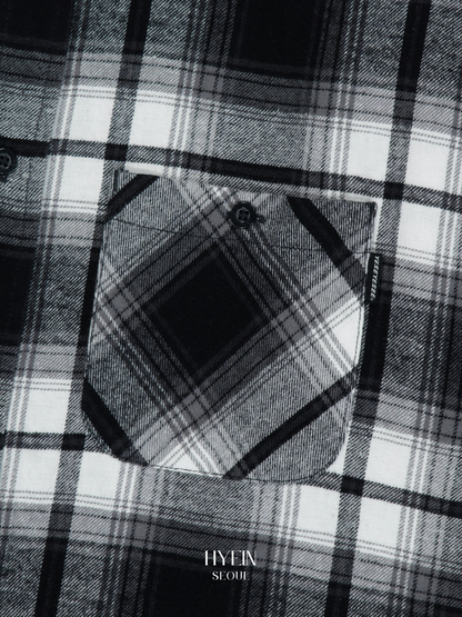 Flannel check shirt / black【LE SSERAFIM kazuha】