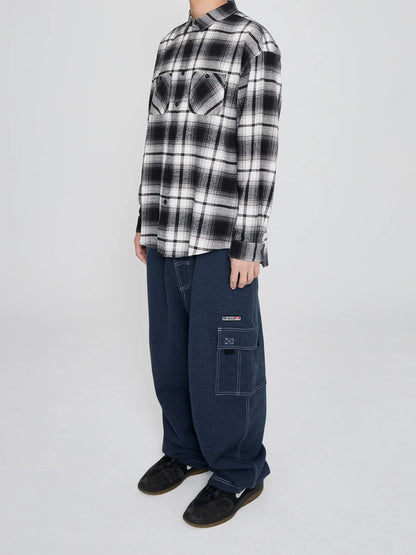 Flannel check shirt / black【LE SSERAFIM kazuha】