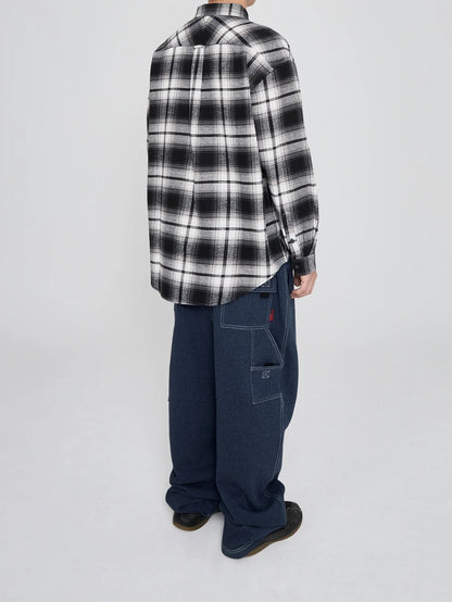 Flannel check shirt / black【LE SSERAFIM kazuha】