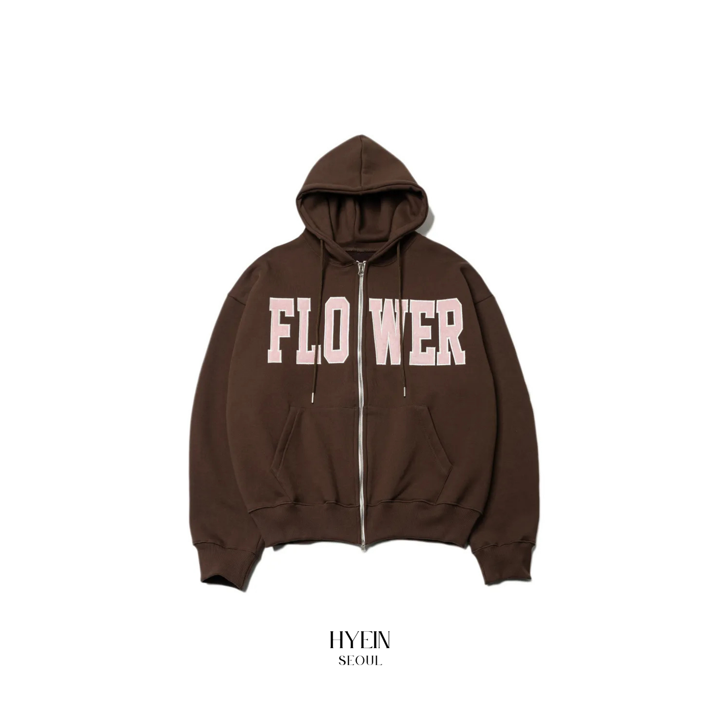 Flower zip up hood / brown【ILLIT ウォンヒ着用】