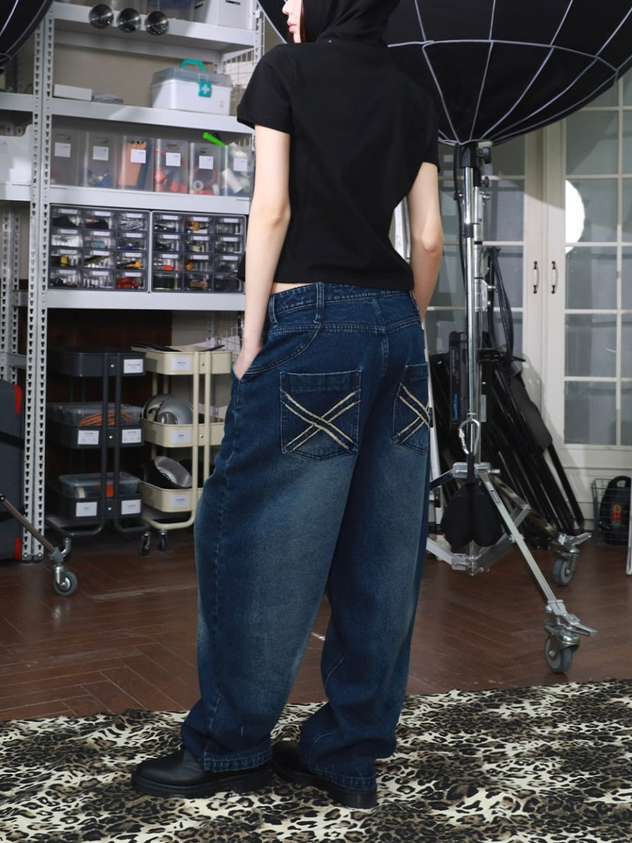 Graffity denim pants indigo【aespa カリナ着用】