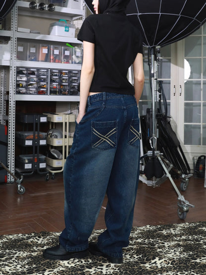 Graffity denim pants indigo【aespa カリナ着用】