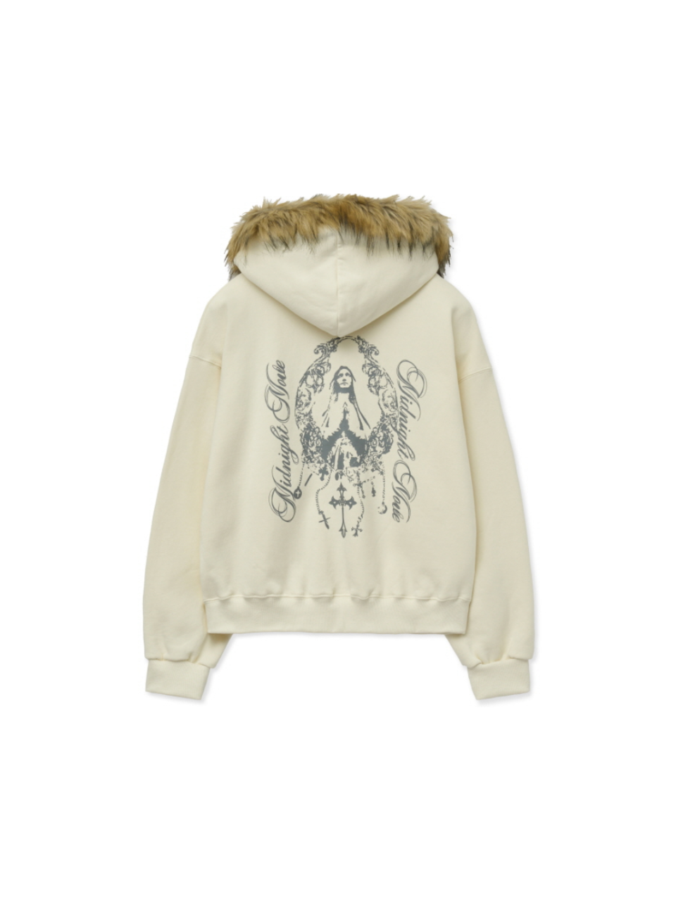 【aespa ニンニン着用】Hair hood zip up / ivory