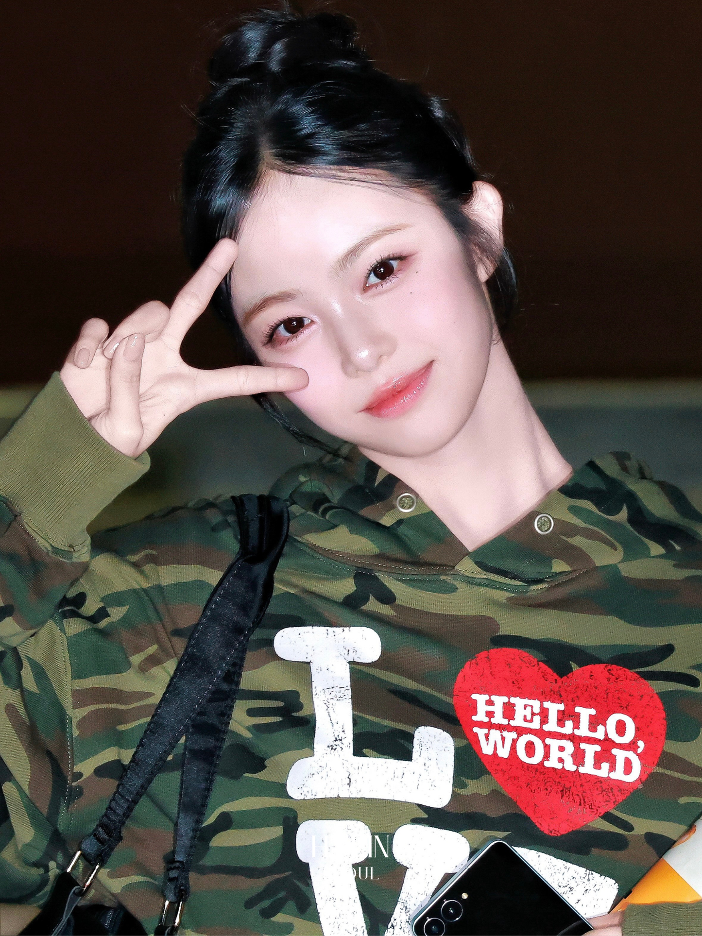 Hello world love hoodie / camo【Hearts2Hearts(H2H) ian】