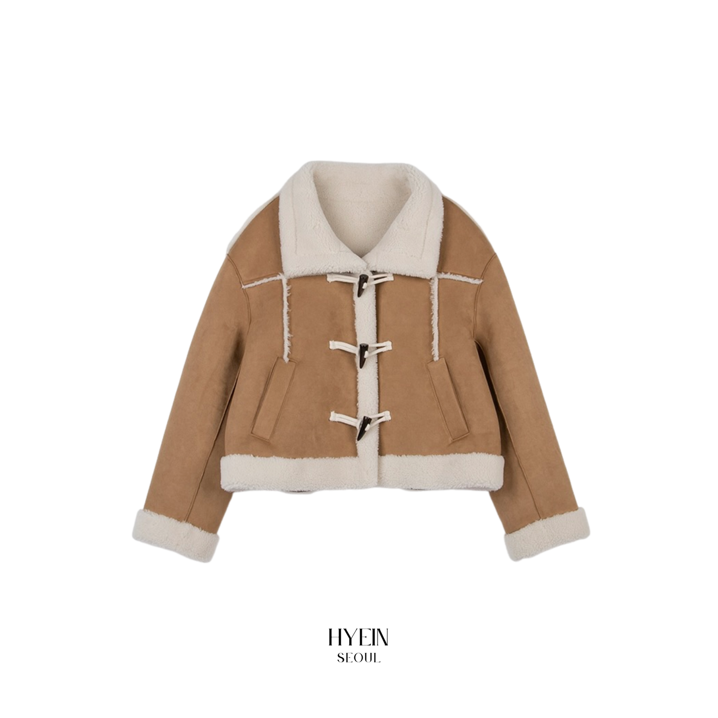 High neck suede mustang jacket beige【IVE ウォニョン着用】