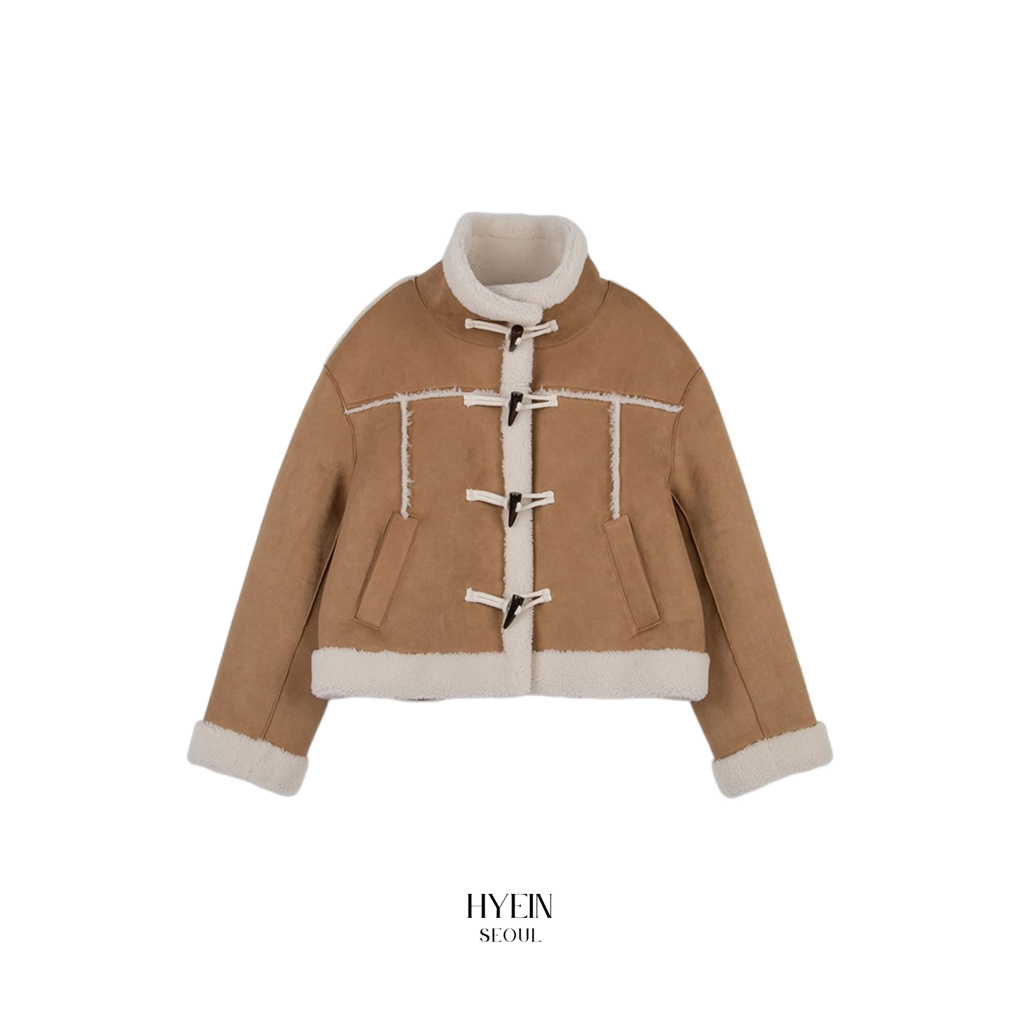 High neck suede mustang jacket beige【IVE ウォニョン着用】