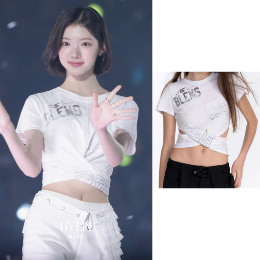 Jade lace tee / white【Hearts2Hearts(H2H) ジウ着用】