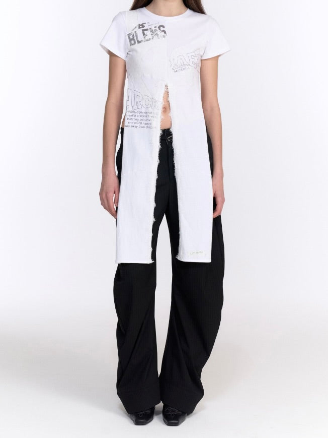 Jade lace tee / white【Hearts2Hearts(H2H) ジウ着用】