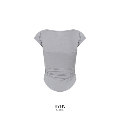 Katie button baby top / grey【Hearts2Hearts(H2H) ジウ着用】