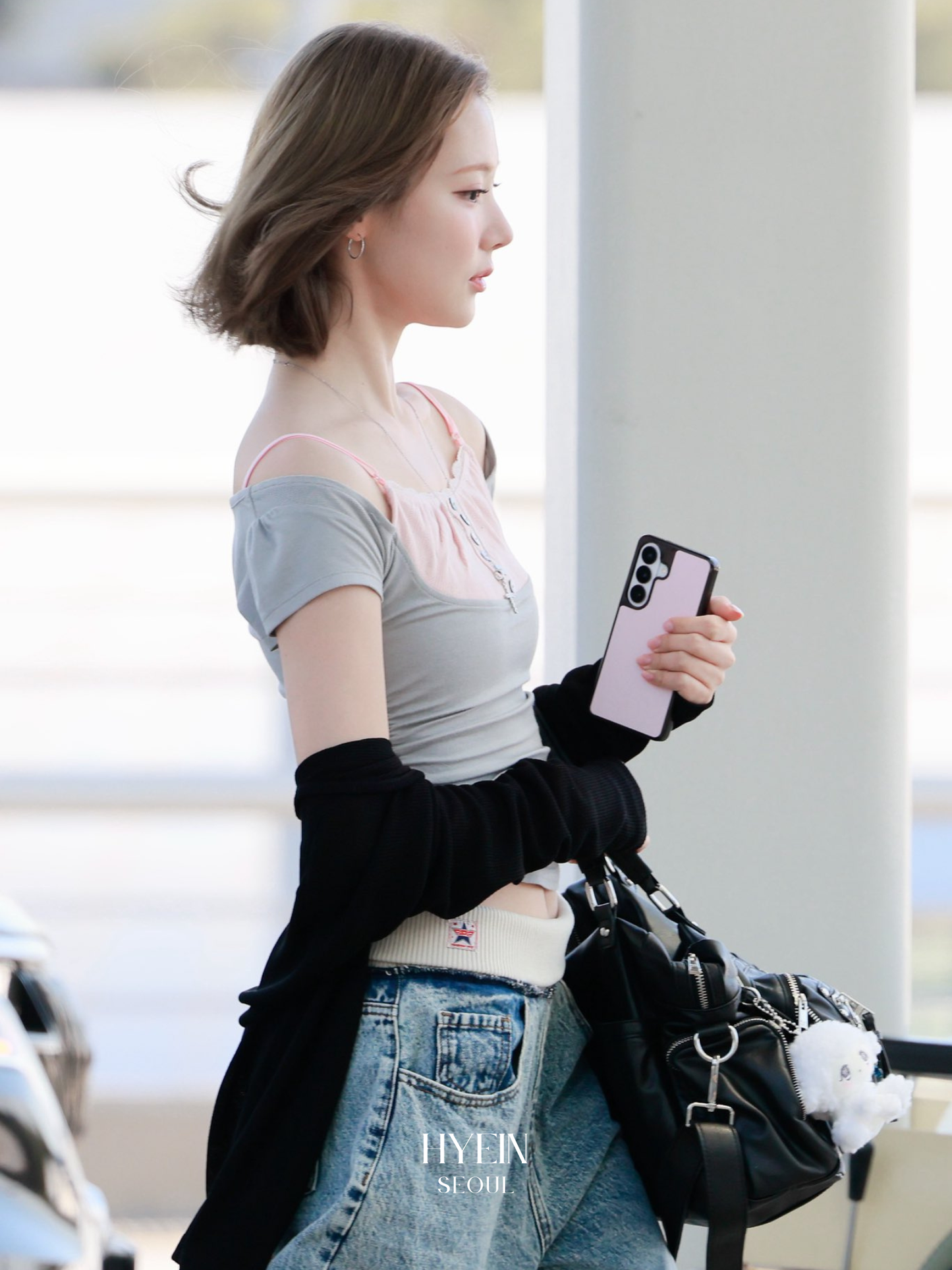 Katie button baby top / grey【Hearts2Hearts(H2H) ジウ着用】