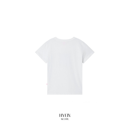 Kiri skull patch t-shirt / white【ILLIT ウォンヒ着用】