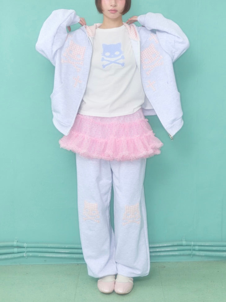 Kiri skull patch t-shirt / white【ILLIT ウォンヒ着用】