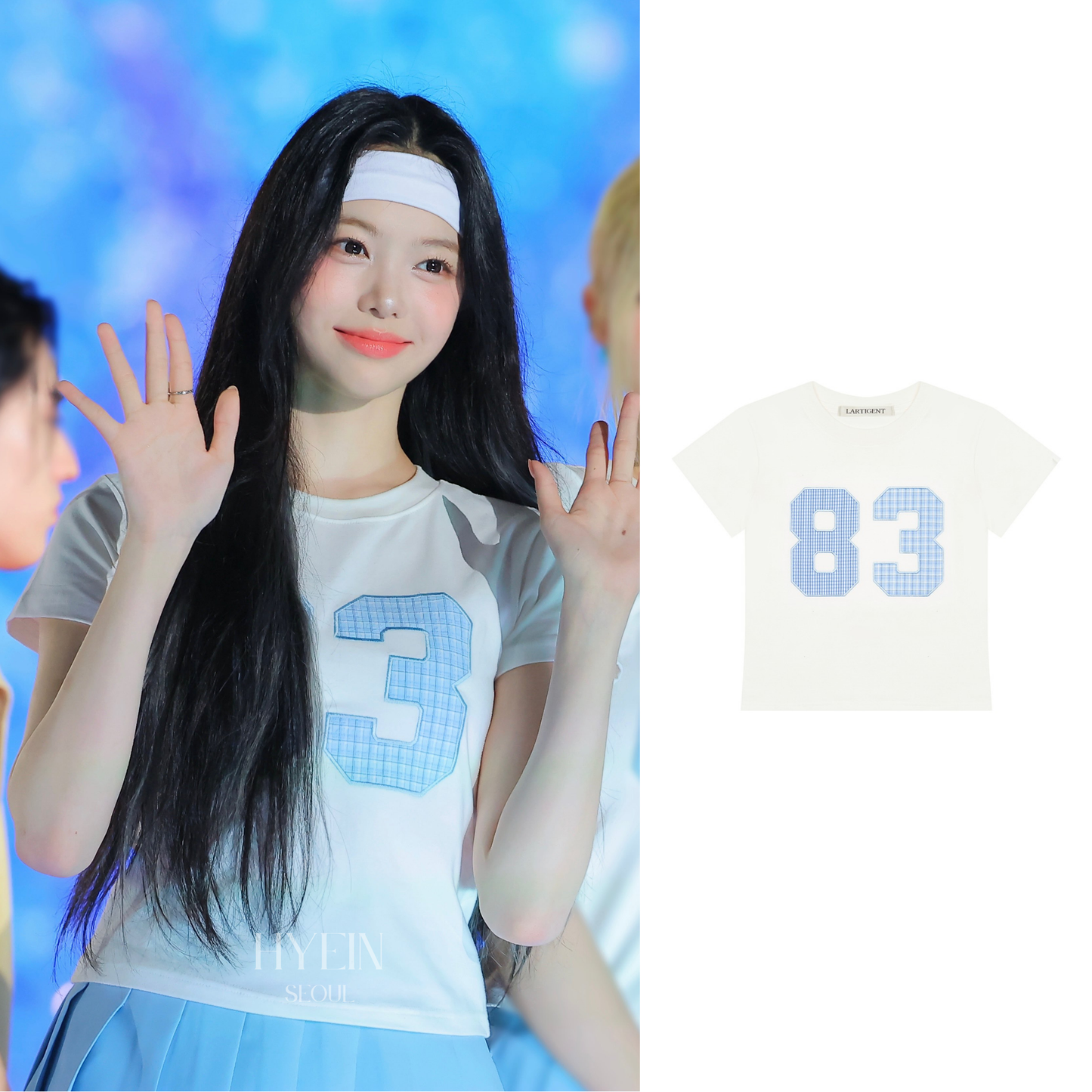 L18 patch t-shirt / white blue