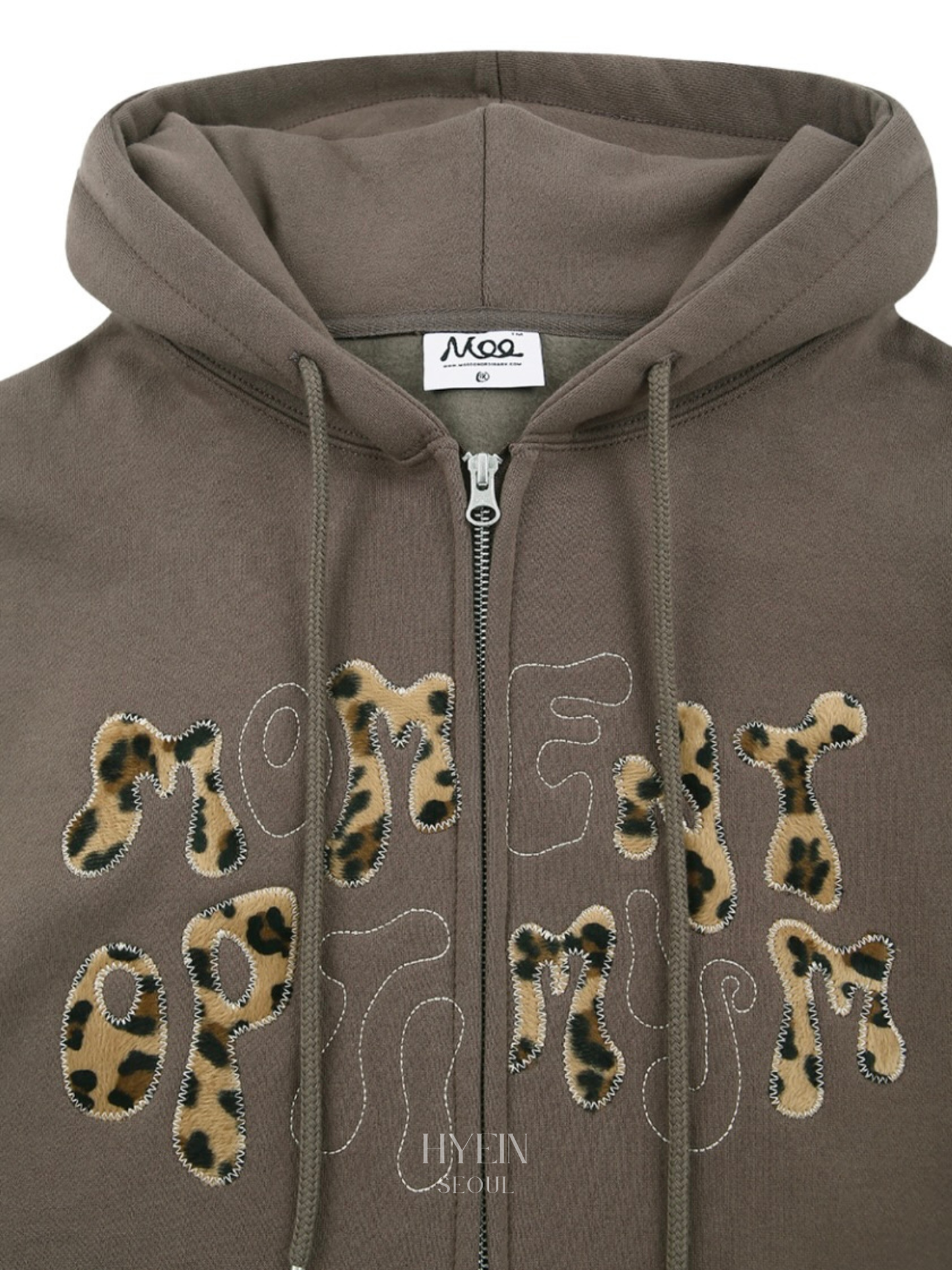 Leopard applique hoodie / brown【Hearts2Hearts イアン着用】