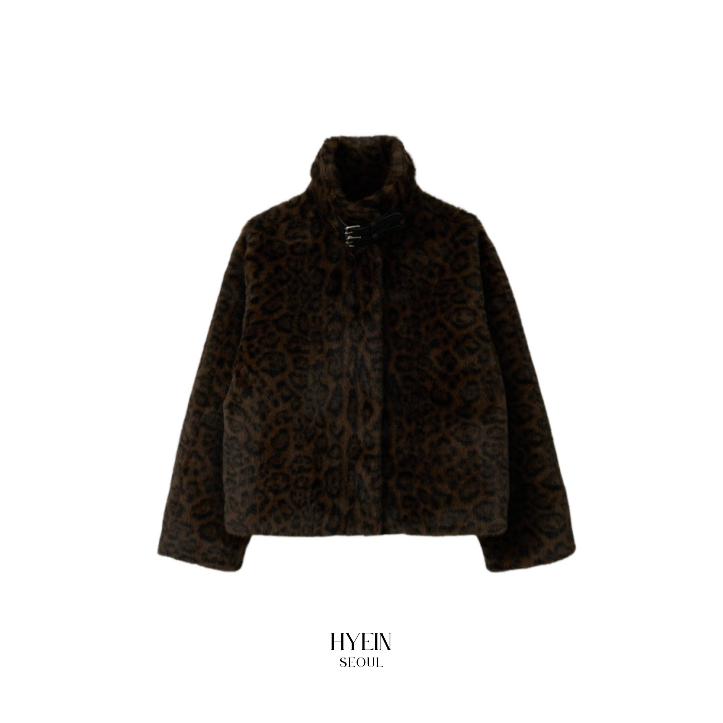 Leopard collar fur jacket brown【IVE ウォニョン着用】