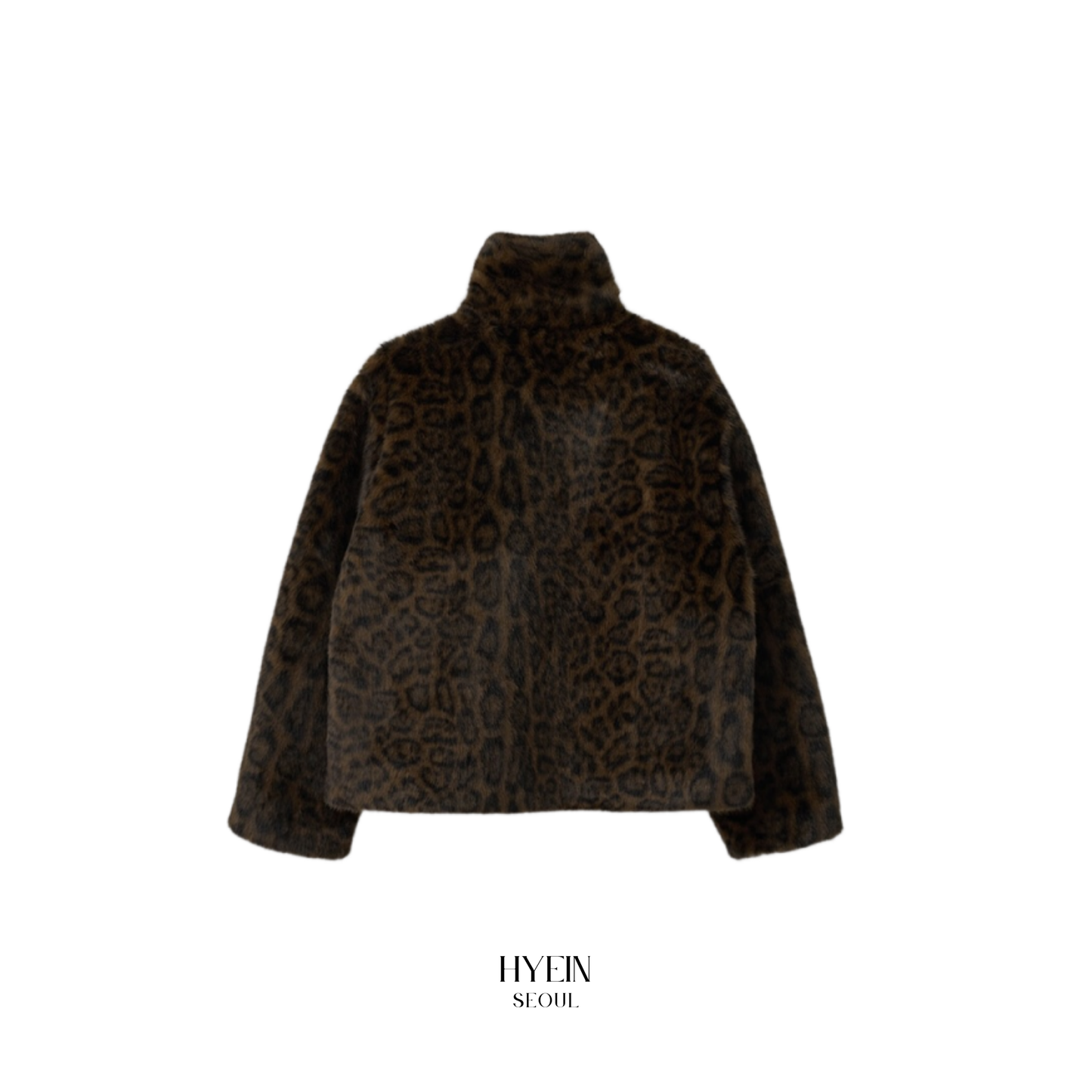 Leopard collar fur jacket brown【IVE ウォニョン着用】