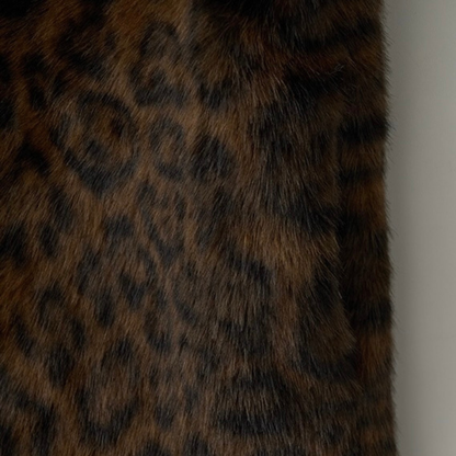 Leopard collar fur jacket brown【IVE ウォニョン着用】