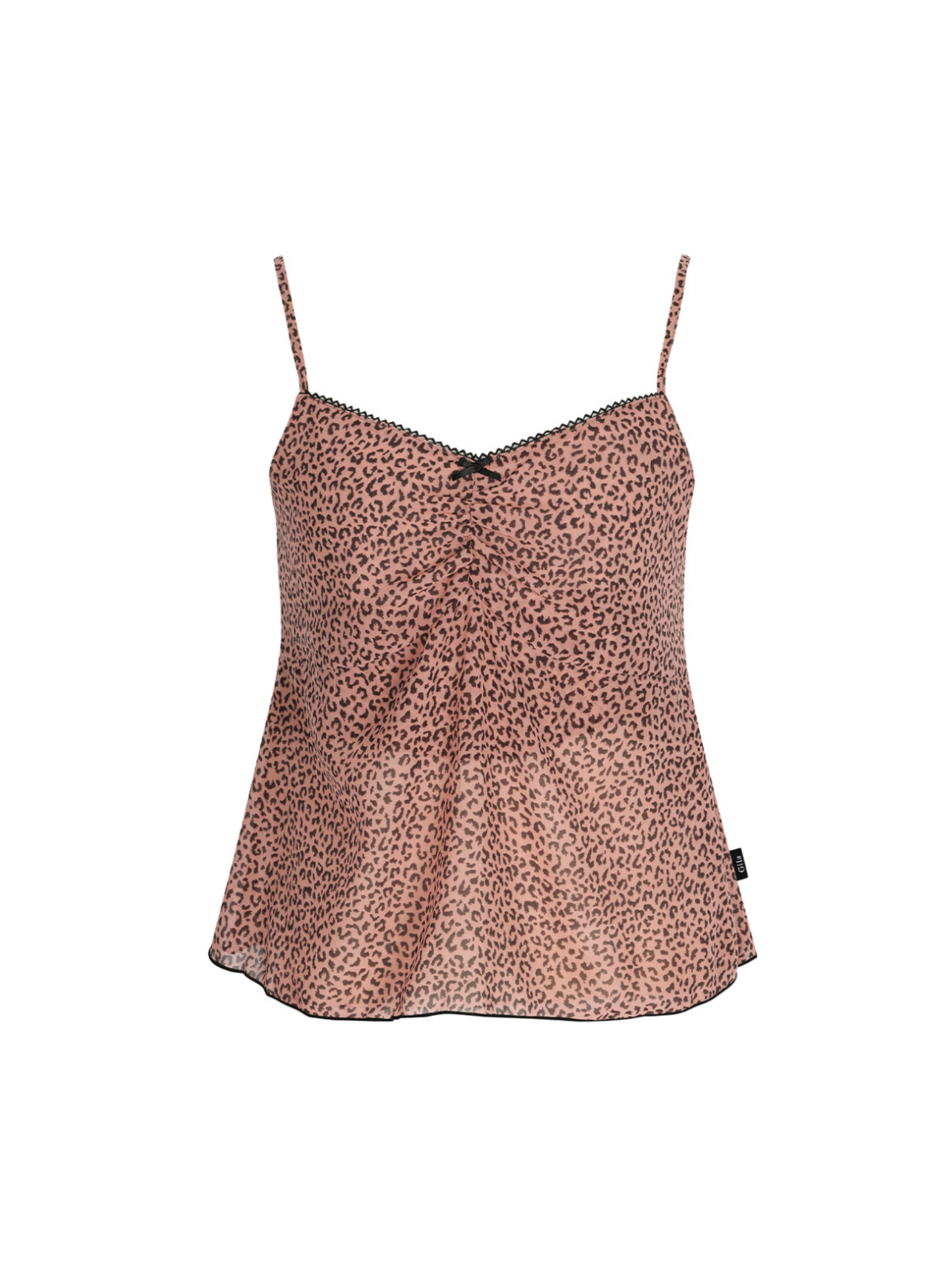 【IVEリズ着用】 Leopard shirring lace sleeveless / pink