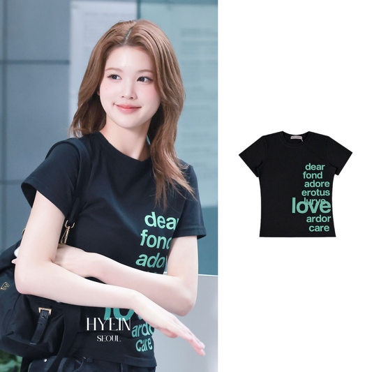 Lettering t-shirt / black【Hearts2Hearts(H2H) エイナ着用】