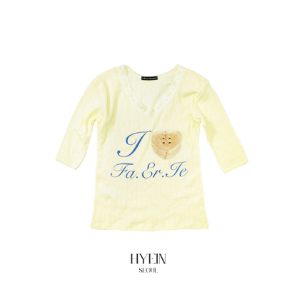 Lace t-shirt / lemon