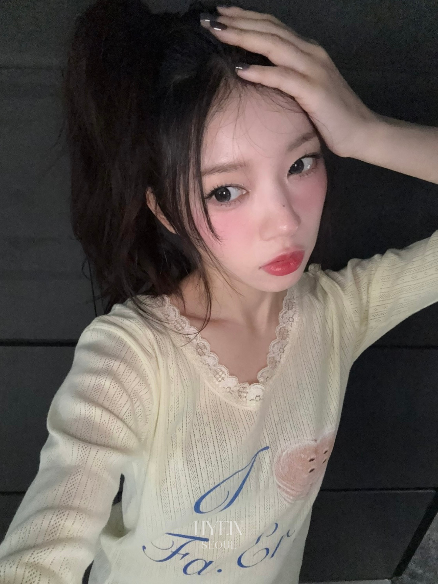 ★fa.er.ie★ fa.er.ie lace T-shirt (lemon)正規品/韓国送料込 9차☆[F.E.E.S] I ❦ fa.er.ie lace T-shirt (lemon)