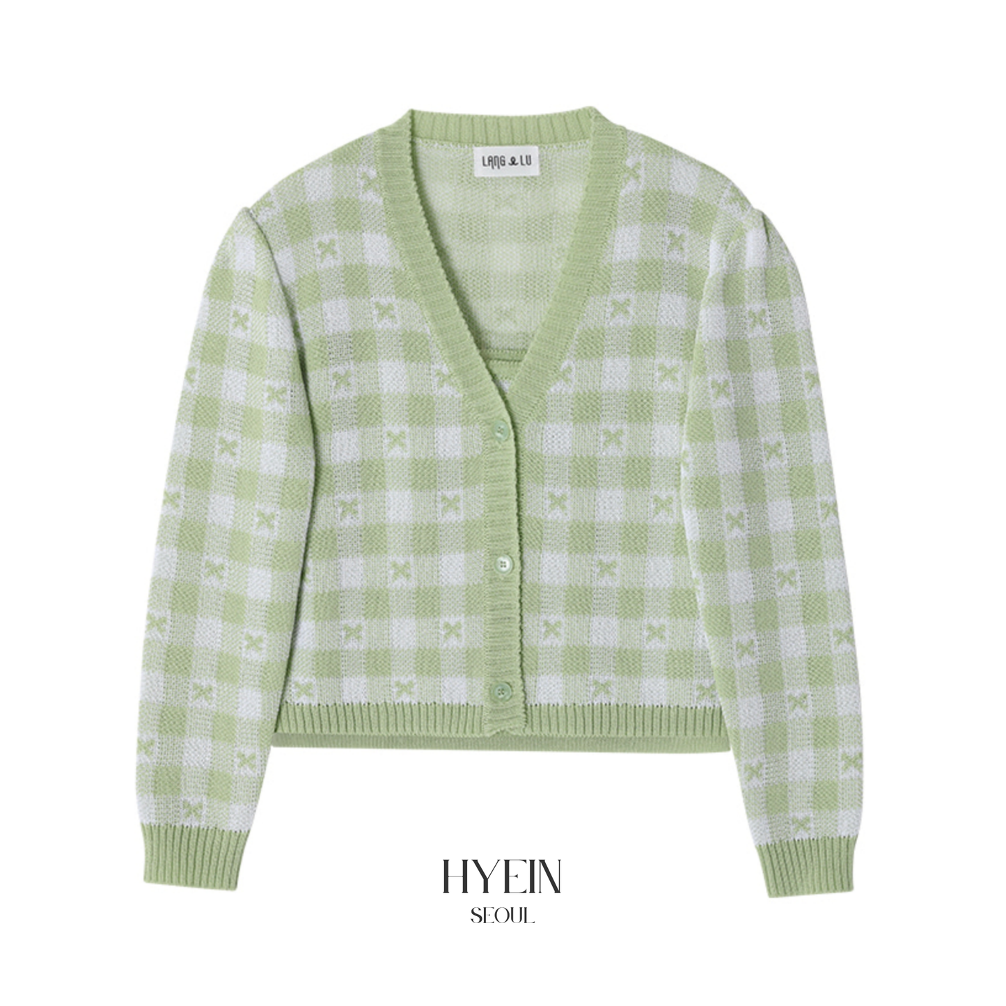 【aespa ウィンター着用】Lona knit cardigan set / light green