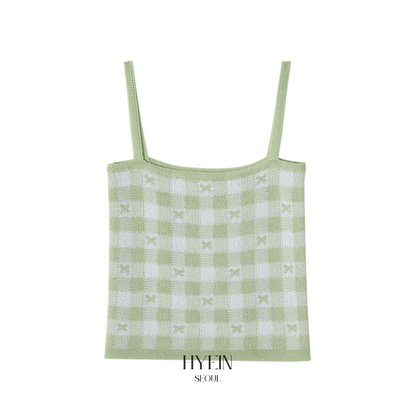 【aespa ウィンター着用】Lona knit cardigan set / light green