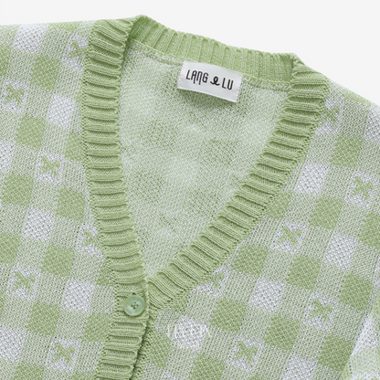 【aespa ウィンター着用】Lona knit cardigan set / light green