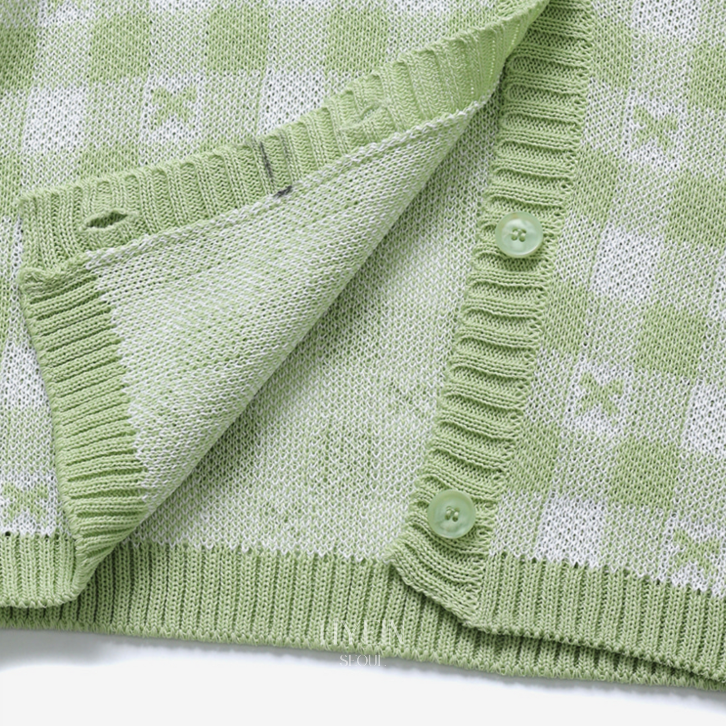 【aespa ウィンター着用】Lona knit cardigan set / light green