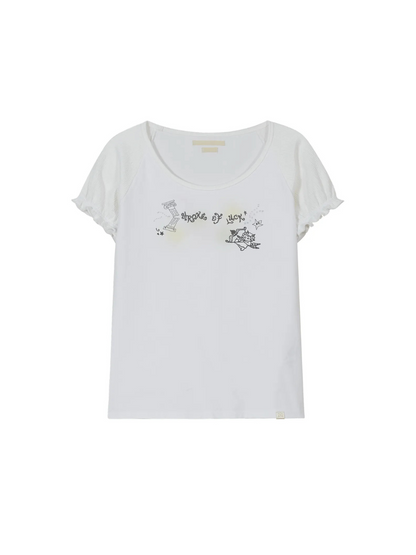 【ILLIT モカ着用】Lucky puff sleeve top