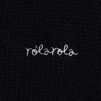 Maison de rola embroidery wool blended knit zip-up black【IVE ウォニョン着用】