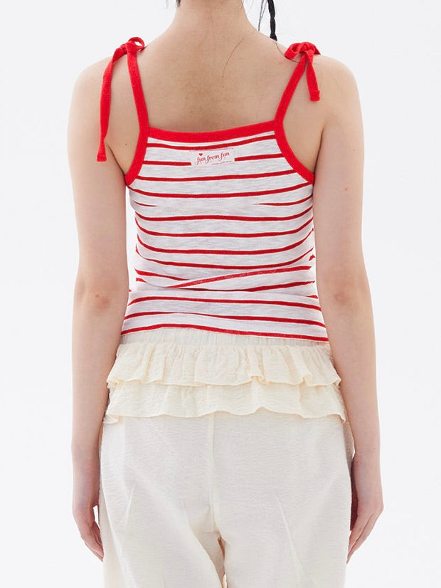 Marine stripe sleeveless / red