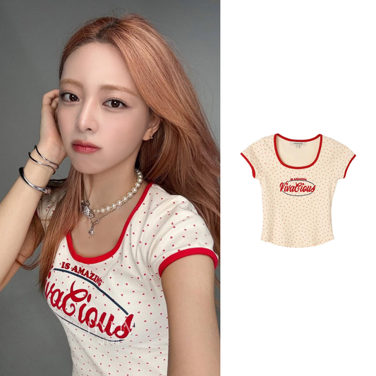 【ITZY ユナ着用】Mini heart tee