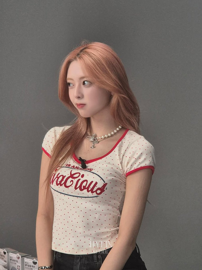 【ITZY ユナ着用】Mini heart tee