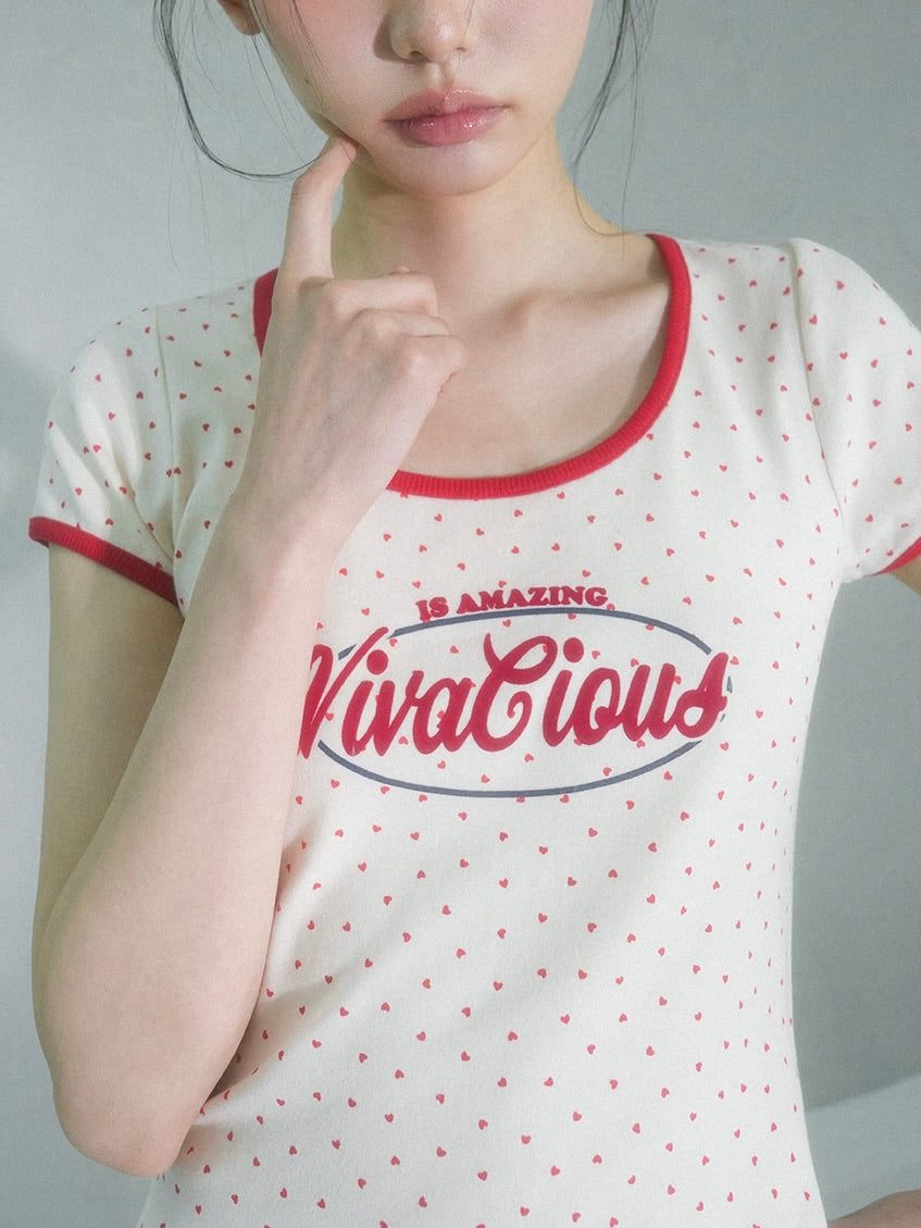 【ITZY ユナ着用】Mini heart tee