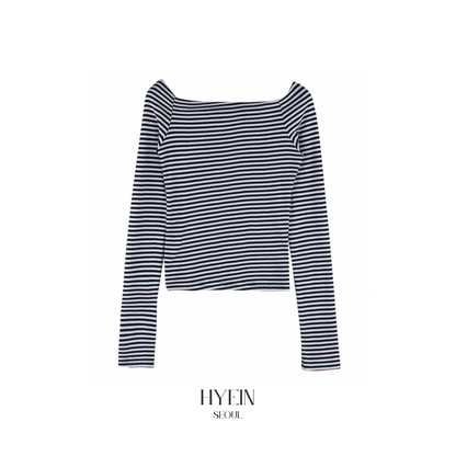 Off-shoulder stripe top【aespa カリナ着用】