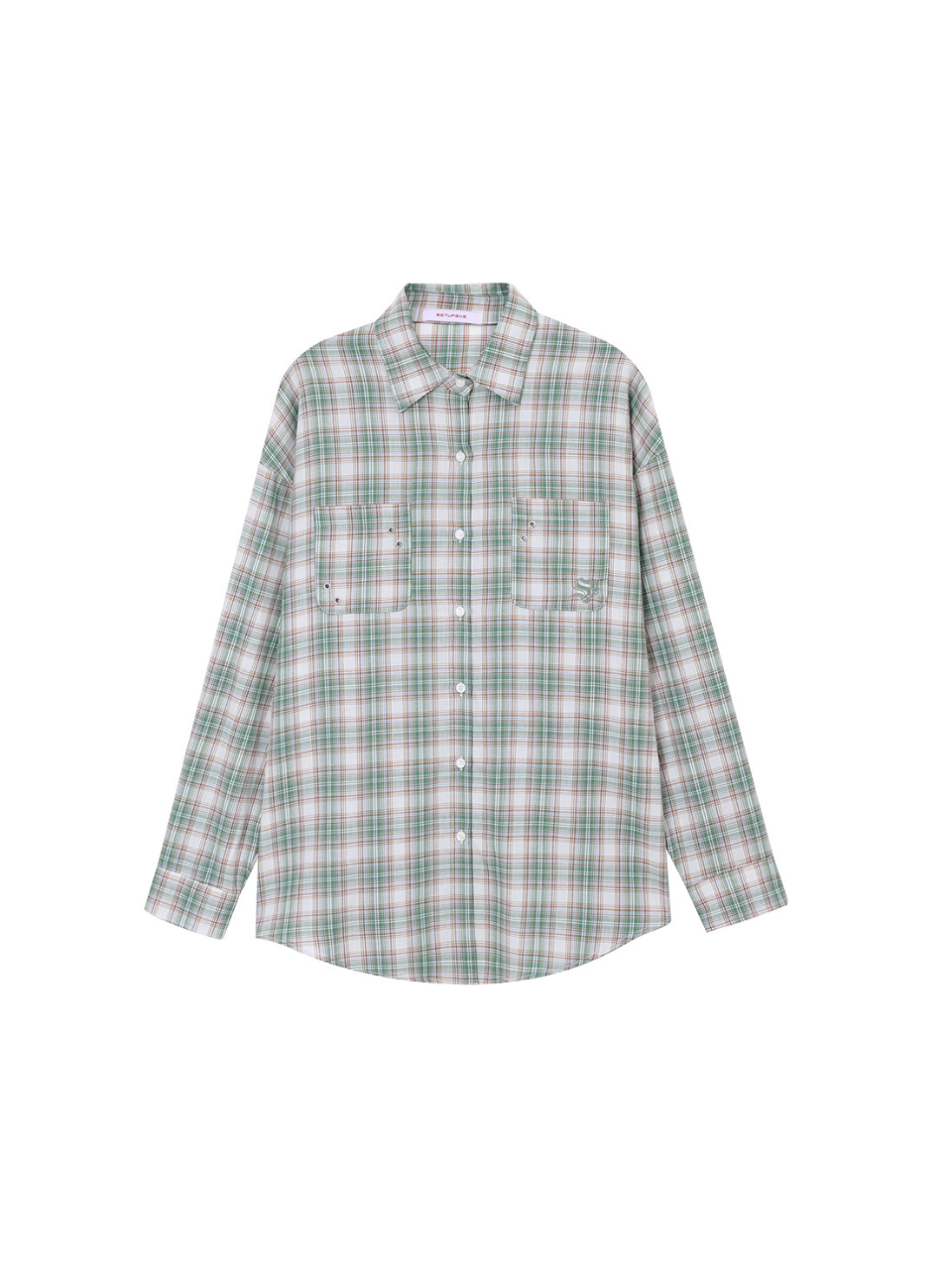 【IVE レイ着用】Over check shirt / green