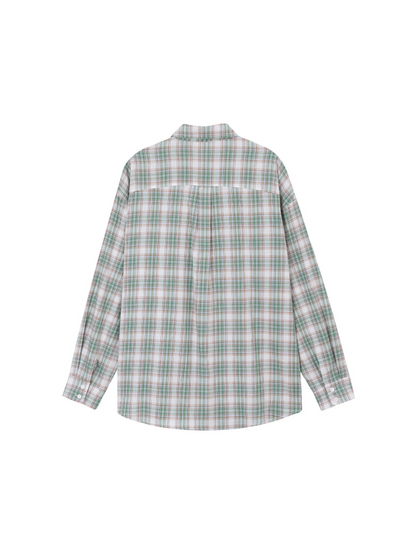 【IVE レイ着用】Over check shirt / green