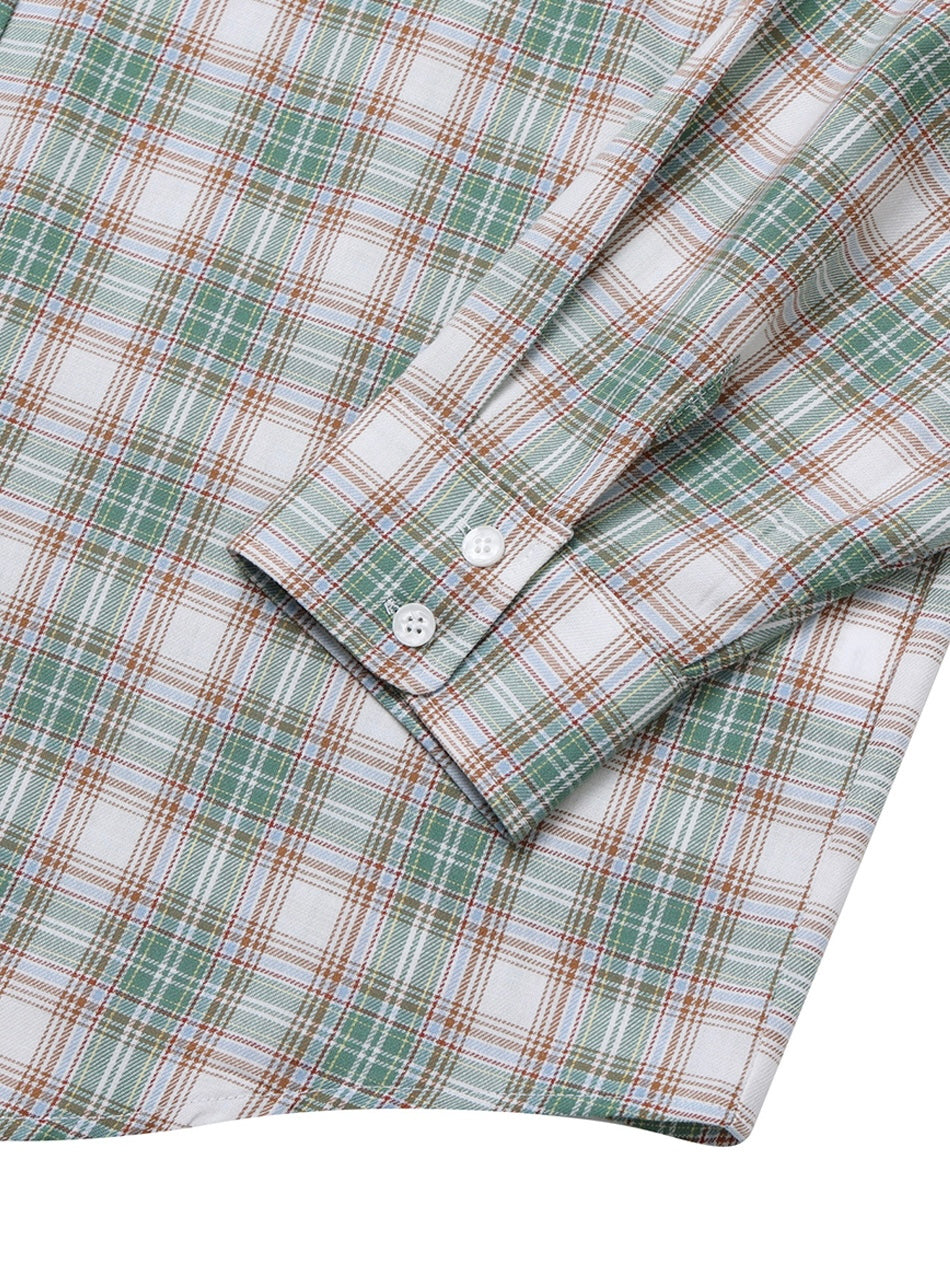 【IVE レイ着用】Over check shirt / green