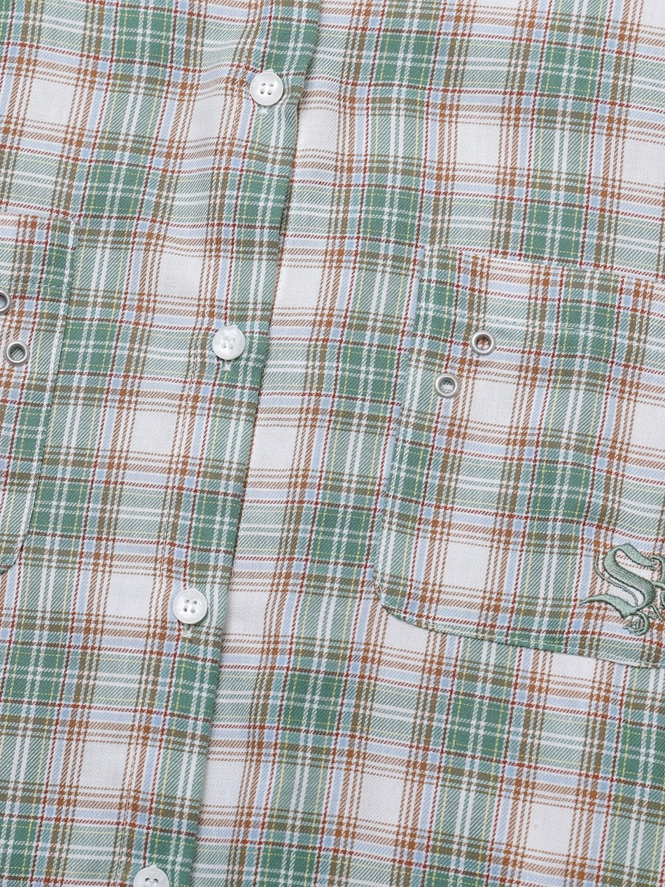 【IVE レイ着用】Over check shirt / green