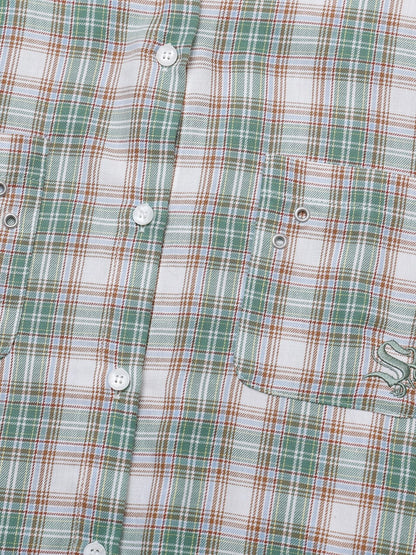 【IVE レイ着用】Over check shirt / green